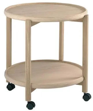 Thomsen Furniture Hudson Servierwagen - Eiche/Eiche - Lackierte Eiche - Ø55 cm