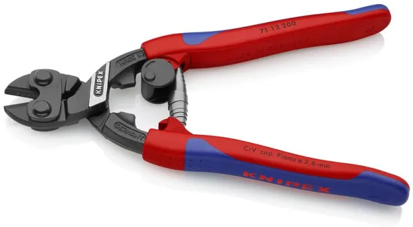 Knipex CoBolt® Kompakte Bolzenschneider schwarz atramentiert, mit schlankem Mehrkomponenten-Griff 200 mm