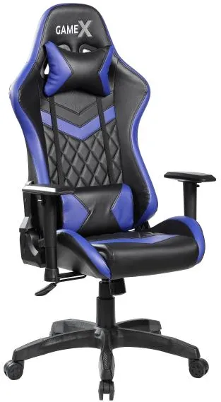 GameX GameX Lopez Kunstleder schwarz/blau 70x65x134cm