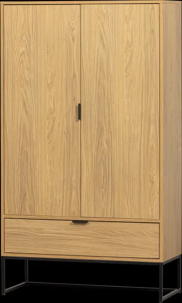 Silas, Hochschrank, natur, H149x36x85 cm, Eichenholz