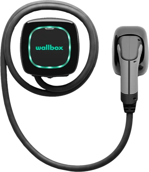 Wallbox Pulsar Plus Ladestation mit WLAN, 22 kW, 5 Meter, Typ 2, Schwarz