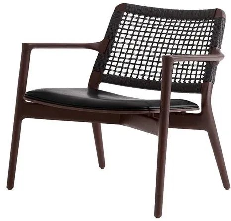 Vipp 488 Cabin Sessel Schwarz Leder/Dunkle Eiche