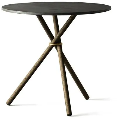 Eberhart Aldric Café-Tisch Ø80 Dunkelbeton/Dunkleiche