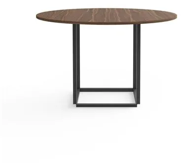 New Works Florence Esstisch Ø120 Nussbaum mit schwarzem Gestell