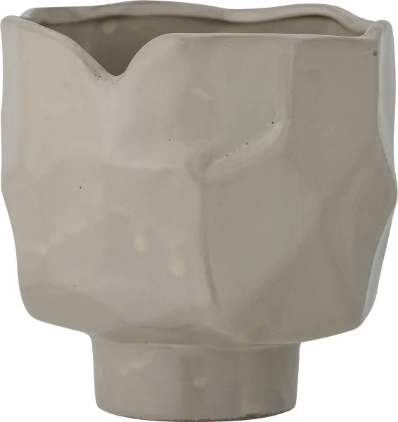 Sella, Blumentopf, grau, Steingut