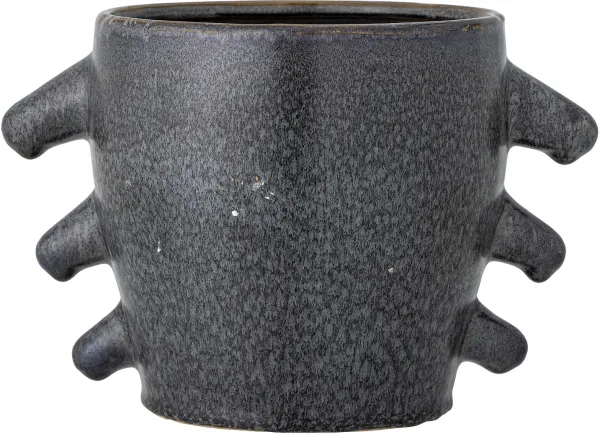 Khan, Blumentopf, grau, Steingut