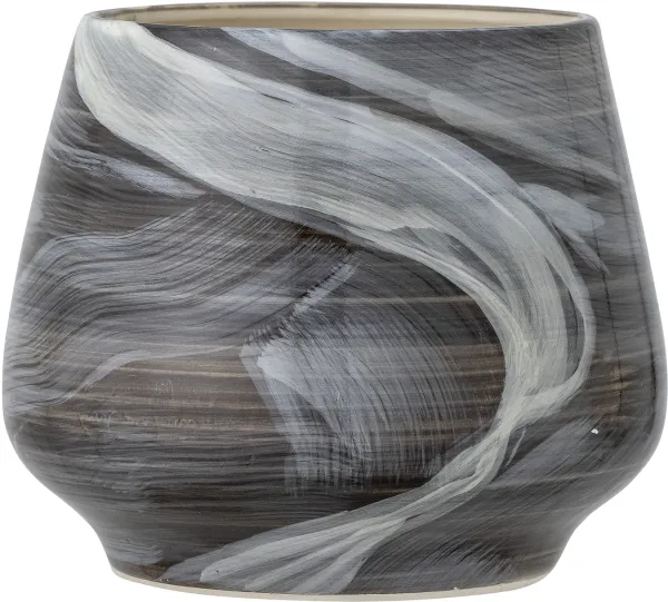 Skjalm, Blumentopf, braun, Steingut